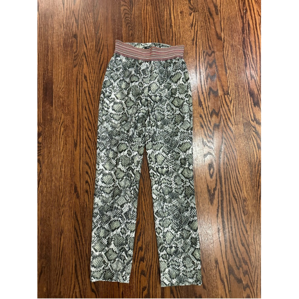 Women's Riani Pants Size 4 Green Snake Print